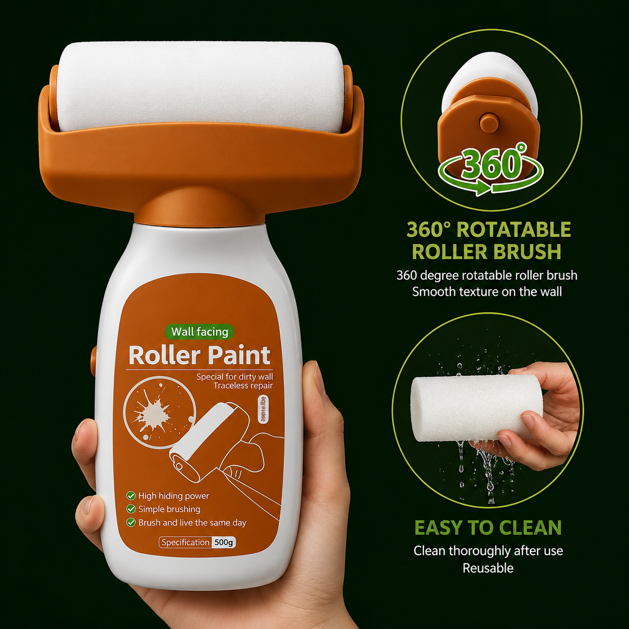 Wall Repair Roller Paint -White Wall Repair Painting Solution