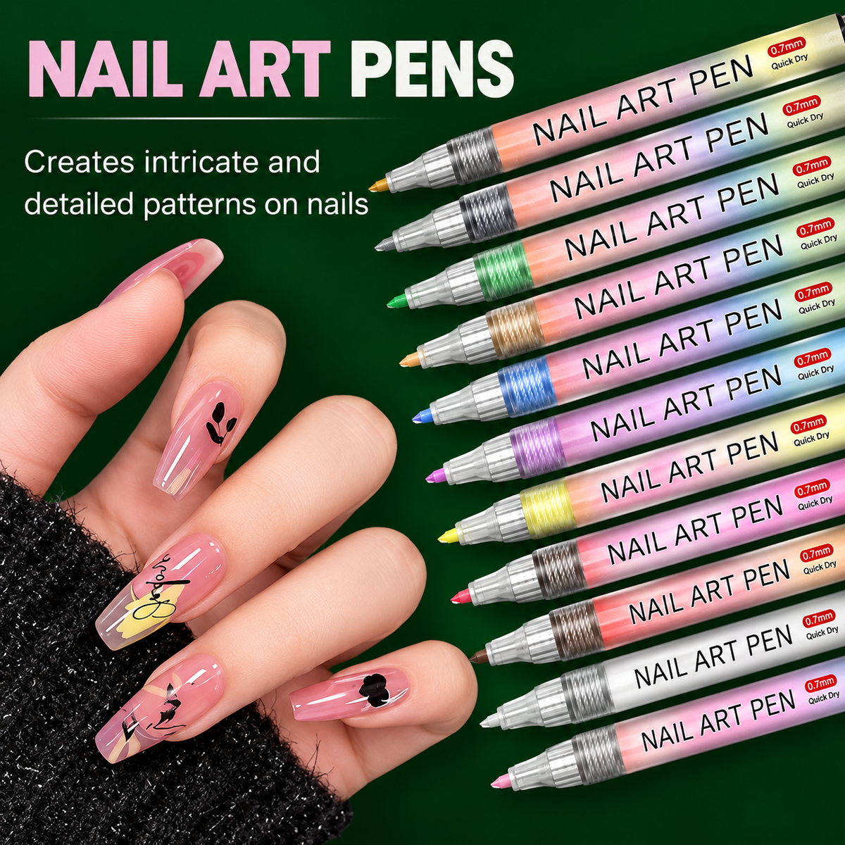 Nail Art Pens Set of 12 Colors