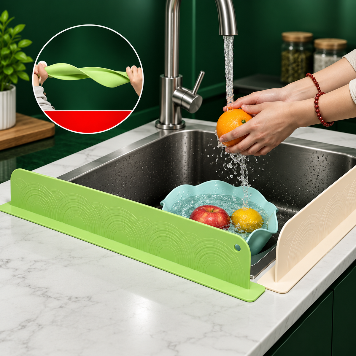 Kitchen Water Splash Guard Sink Splashback for Dish Washing