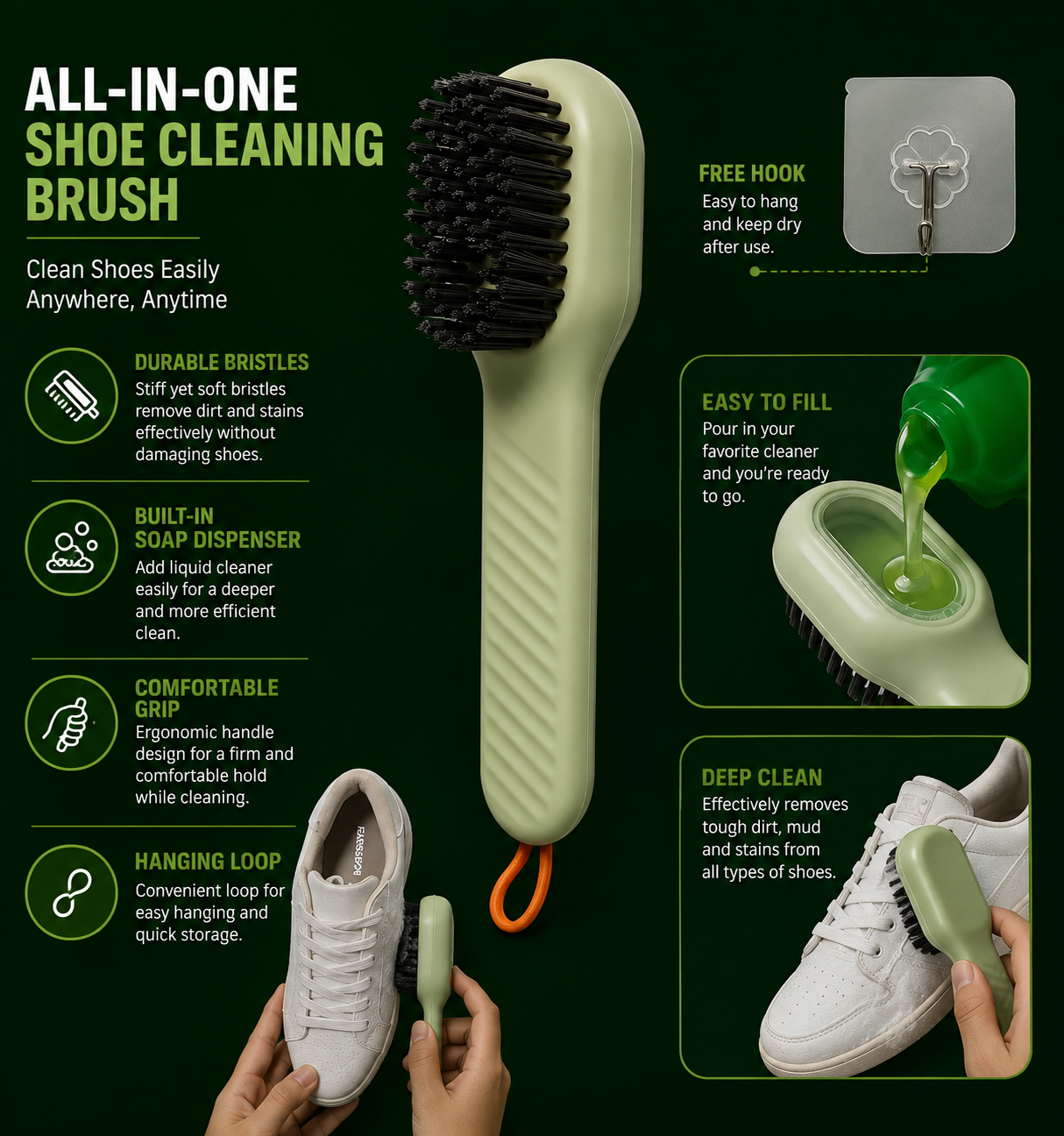 Multifunctional Shoe Polishing Brush