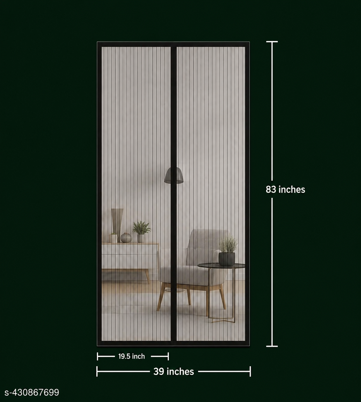 Polyester Magnetic Mosquito Net for Door | Mosquito Curtain for All Door Types & Sizes
