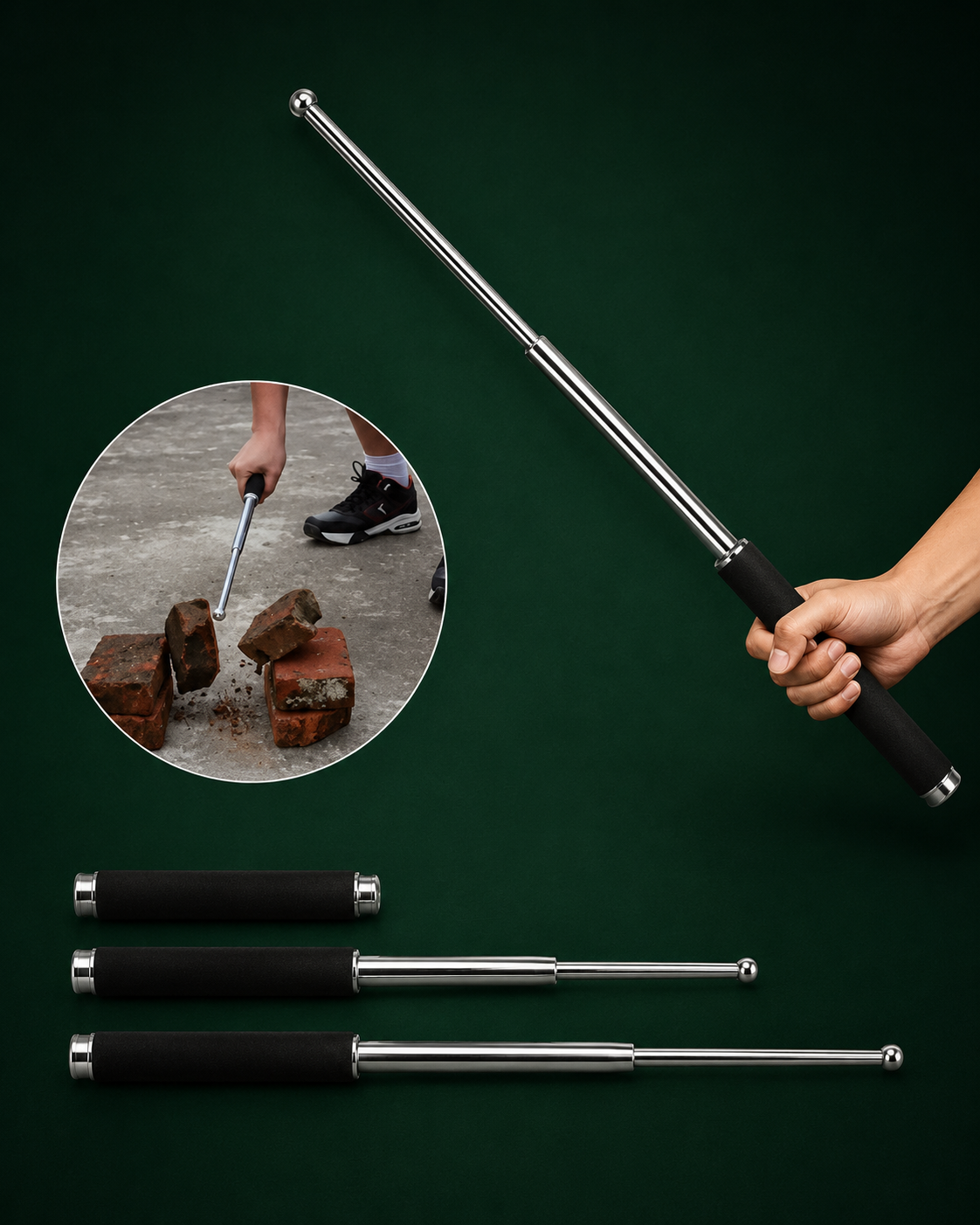 Personal Stick Security Professional Multitool Comfortable Grip Foldable Stick for Men and Women with Bag
