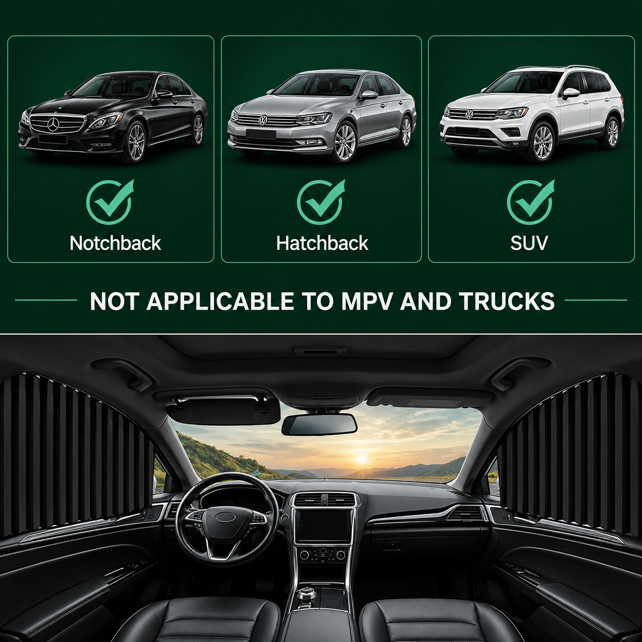 Universal Fit Magnetic Car Side Window Privacy Sunshade Car Window Curtain