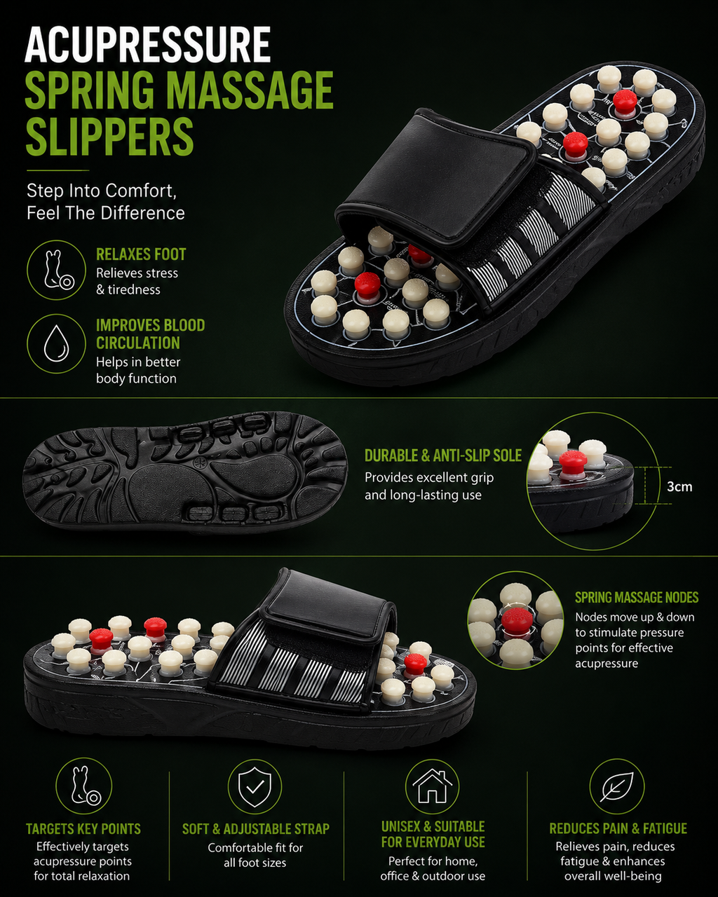 Spring Acupressure and Magnetic Therapy Accu Yoga Paduka