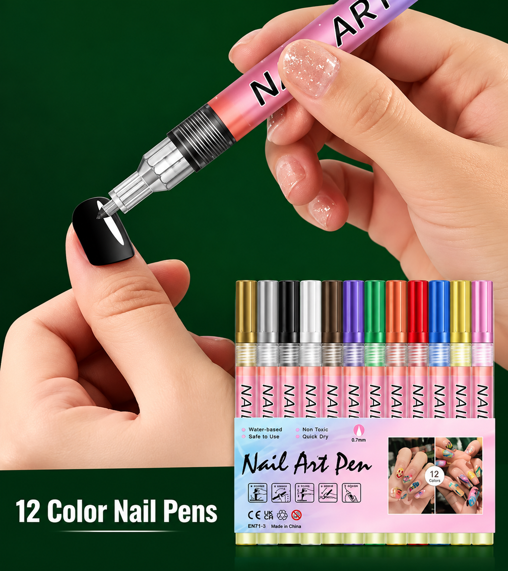 Nail Art Pens Set of 12 Colors