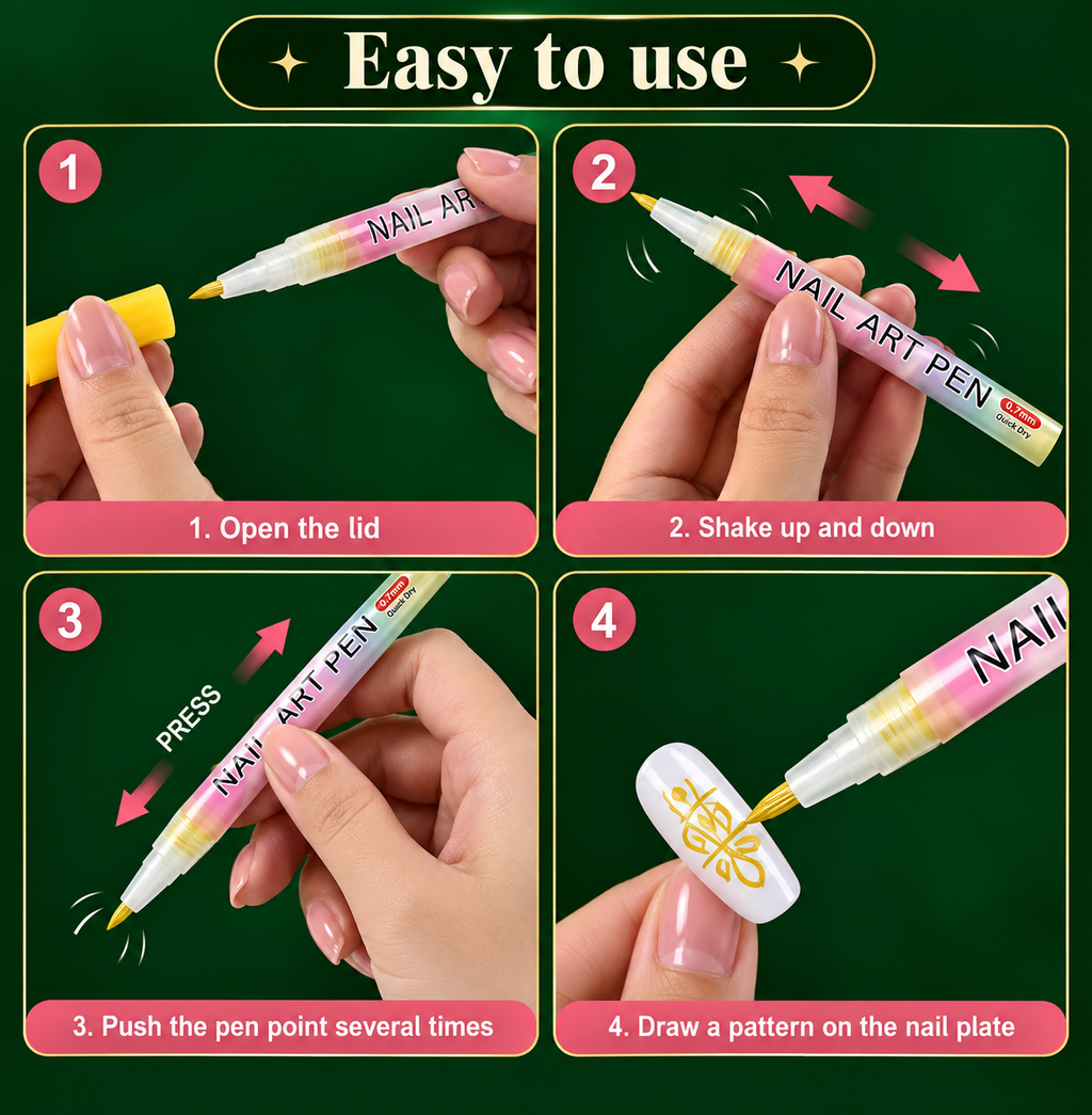 Nail Art Pens Set of 12 Colors
