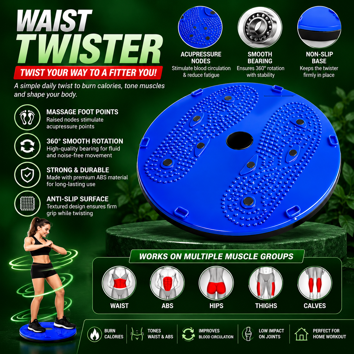 Tummy Twister Board for Waist Trimming (Pack of 1)